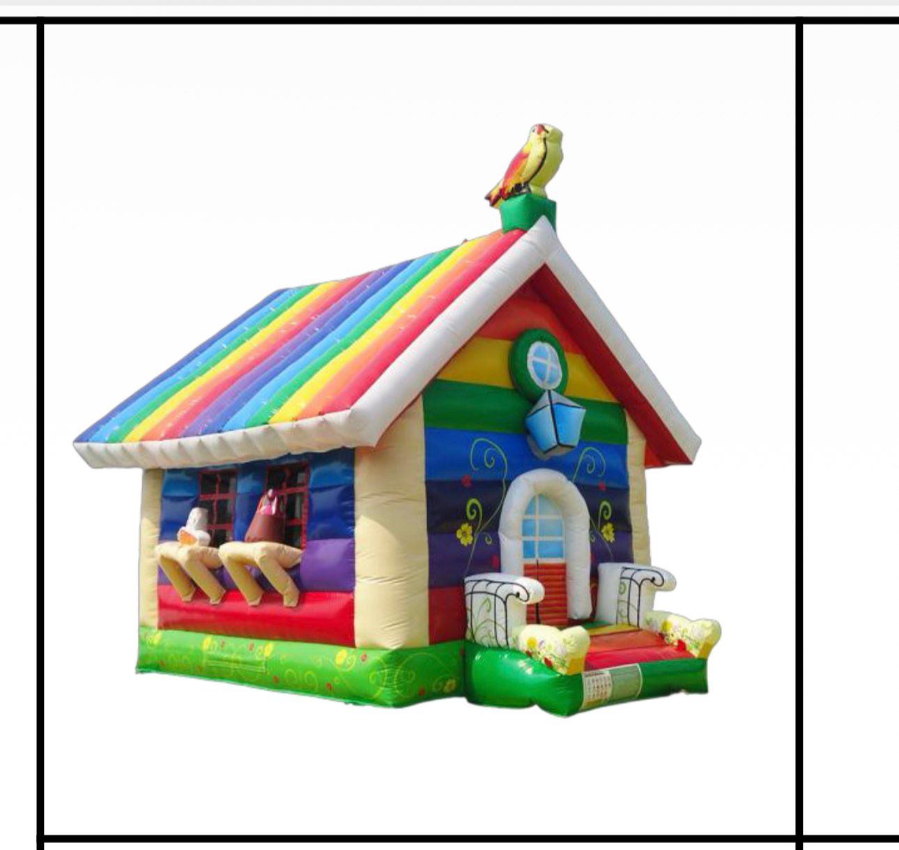 Regenboog Huis Springkussen – Kleurrijk Feestplezier!